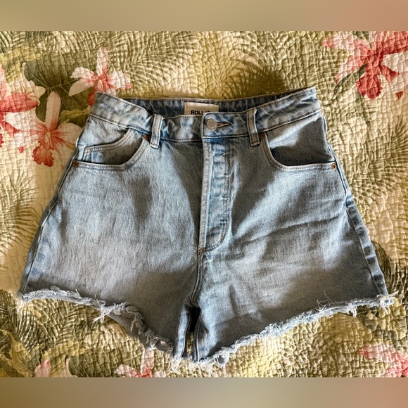Rollas Original Short Sunshine blue high rise Jean shorts size 27 - Picture 1 of 4